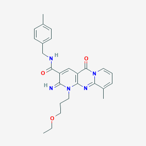 molecular formula C26H29N5O3 B357663 1-(3-ethoxypropyl)-2-imino-10-methyl-N-(4-methylbenzyl)-5-oxo-1,5-dihydro-2H-dipyrido[1,2-a:2,3-d]pyrimidine-3-carboxamide CAS No. 844822-97-5
