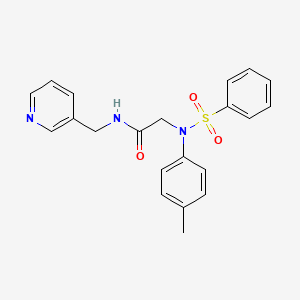 2-[N-(benzenesulfonyl)-4-methylanilino]-N-(pyridin-3-ylmethyl)acetamide