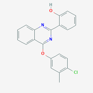molecular formula C21H15ClN2O2 B357664 2-[4-(4-Chloro-3-methylphenoxy)-2-quinazolinyl]phenol CAS No. 845634-98-2