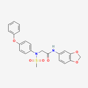 N-(1,3-benzodioxol-5-yl)-2-(N-methylsulfonyl-4-phenoxyanilino)acetamide