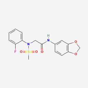 N-(1,3-benzodioxol-5-yl)-2-(2-fluoro-N-methylsulfonylanilino)acetamide