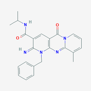 molecular formula C23H23N5O2 B357666 1-benzyl-2-imino-N-isopropyl-10-methyl-5-oxo-1,5-dihydro-2H-dipyrido[1,2-a:2,3-d]pyrimidine-3-carboxamide CAS No. 844835-79-6