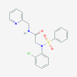 2-[N-(benzenesulfonyl)-2-chloroanilino]-N-(pyridin-2-ylmethyl)acetamide