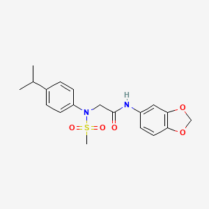 N-(1,3-benzodioxol-5-yl)-2-(N-methylsulfonyl-4-propan-2-ylanilino)acetamide