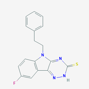 molecular formula C17H13FN4S B357671 8-Fluoro-5-phenethyl-5H-[1,2,4]triazino[5,6-b]indole-3-thiol CAS No. 708226-67-9