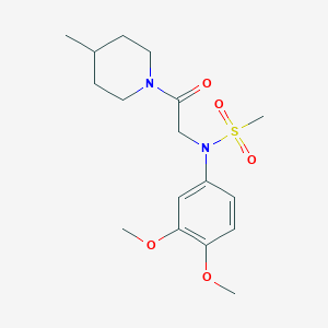 N-(3,4-dimethoxyphenyl)-N-[2-(4-methyl-1-piperidinyl)-2-oxoethyl]methanesulfonamide