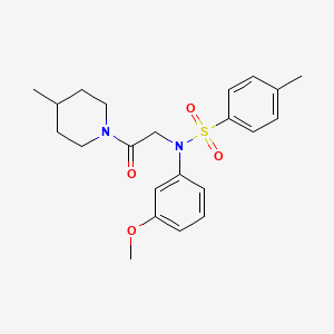 N-(3-methoxyphenyl)-4-methyl-N-[2-(4-methylpiperidin-1-yl)-2-oxoethyl]benzenesulfonamide