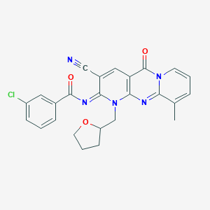 3-chloro-N-[3-cyano-10-methyl-5-oxo-1-(tetrahydro-2-furanylmethyl)-1,5-dihydro-2H-dipyrido[1,2-a:2,3-d]pyrimidin-2-ylidene]benzamide