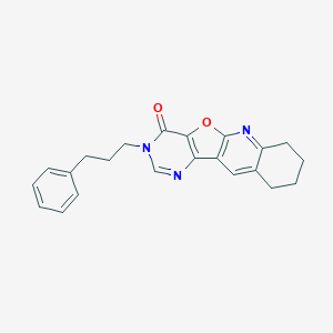 molecular formula C22H21N3O2 B357678 3-(3-phenylpropyl)-7,8,9,10-tetrahydropyrimido[4',5':4,5]furo[2,3-b]quinolin-4(3H)-one CAS No. 899398-92-6