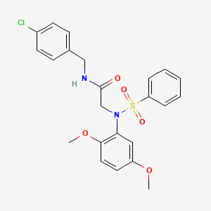 2-[N-(benzenesulfonyl)-2,5-dimethoxyanilino]-N-[(4-chlorophenyl)methyl]acetamide