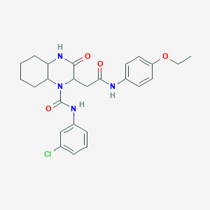 molecular formula C25H29ClN4O4 B357681 N-(3-chlorophenyl)-2-[2-(4-ethoxyanilino)-2-oxoethyl]-3-oxooctahydro-1(2H)-quinoxalinecarboxamide CAS No. 1042163-67-6