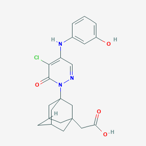 2-[3-[5-Chloro-4-(3-hydroxyanilino)-6-oxopyridazin-1-yl]-1-adamantyl]acetic acid
