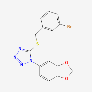 1-(1,3-benzodioxol-5-yl)-5-[(3-bromophenyl)methylsulfanyl]tetrazole