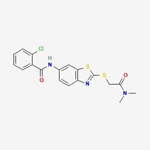 2-chloro-N-[2-[2-(dimethylamino)-2-oxoethyl]sulfanyl-1,3-benzothiazol-6-yl]benzamide