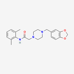 2-[4-(1,3-benzodioxol-5-ylmethyl)-1-piperazinyl]-N-(2,6-dimethylphenyl)acetamide