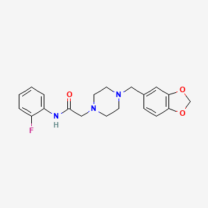 molecular formula C20H22FN3O3 B3576961 2-{4-[(2H-13-BENZODIOXOL-5-YL)METHYL]PIPERAZIN-1-YL}-N-(2-FLUOROPHENYL)ACETAMIDE 