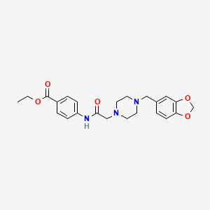 ETHYL 4-(2-{4-[(2H-1,3-BENZODIOXOL-5-YL)METHYL]PIPERAZIN-1-YL}ACETAMIDO)BENZOATE