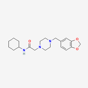 2-{4-[(2H-13-BENZODIOXOL-5-YL)METHYL]PIPERAZIN-1-YL}-N-CYCLOHEXYLACETAMIDE