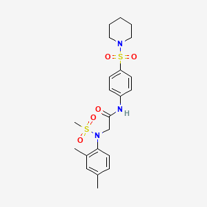 2-(2,4-dimethyl-N-methylsulfonylanilino)-N-(4-piperidin-1-ylsulfonylphenyl)acetamide