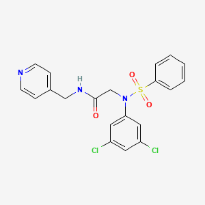 2-[N-(benzenesulfonyl)-3,5-dichloroanilino]-N-(pyridin-4-ylmethyl)acetamide