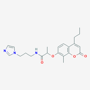 N-[3-(1H-imidazol-1-yl)propyl]-2-[(8-methyl-2-oxo-4-propyl-2H-chromen-7-yl)oxy]propanamide
