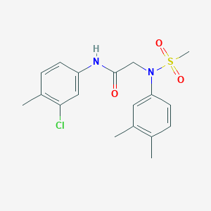 molecular formula C18H21ClN2O3S B3577110 N~1~-(3-chloro-4-methylphenyl)-N~2~-(3,4-dimethylphenyl)-N~2~-(methylsulfonyl)glycinamide 