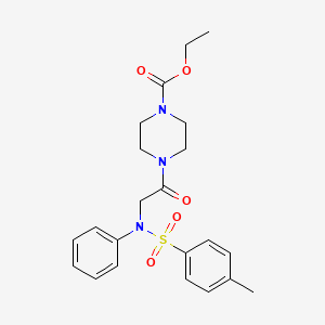 molecular formula C22H27N3O5S B3577128 ethyl 4-{N-[(4-methylphenyl)sulfonyl]-N-phenylglycyl}-1-piperazinecarboxylate 