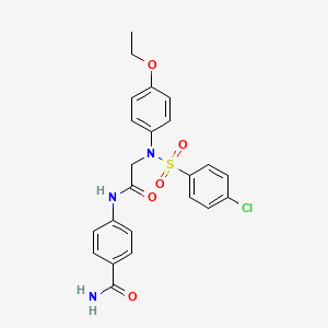 4-{[N-[(4-chlorophenyl)sulfonyl]-N-(4-ethoxyphenyl)glycyl]amino}benzamide