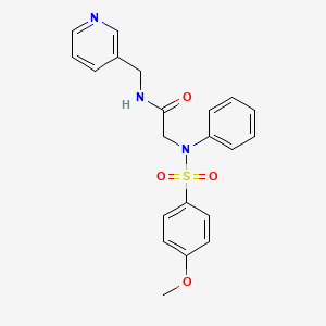 molecular formula C21H21N3O4S B3577151 2-(N-(4-methoxyphenyl)sulfonylanilino)-N-(pyridin-3-ylmethyl)acetamide 