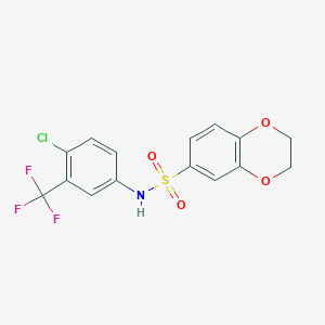 N-[4-chloro-3-(trifluoromethyl)phenyl]-2,3-dihydro-1,4-benzodioxine-6-sulfonamide