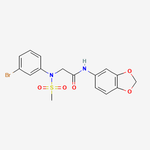 N-(1,3-benzodioxol-5-yl)-2-(3-bromo-N-methylsulfonylanilino)acetamide