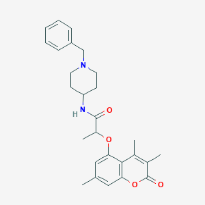 N-(1-benzylpiperidin-4-yl)-2-(3,4,7-trimethyl-2-oxochromen-5-yl)oxypropanamide