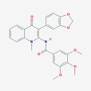 molecular formula C27H24N2O7 B357721 N-[3-(1,3-benzodioxol-5-yl)-1-methyl-4-oxoquinolin-2-yl]-3,4,5-trimethoxybenzamide CAS No. 900875-15-2