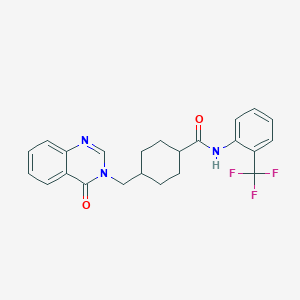 4-[(4-oxo-3(4H)-quinazolinyl)methyl]-N-[2-(trifluoromethyl)phenyl]cyclohexanecarboxamide