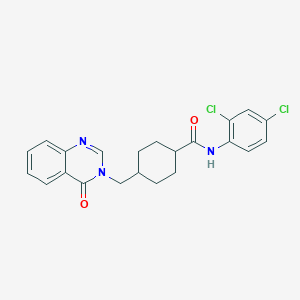 molecular formula C22H21Cl2N3O2 B357725 N-(2,4-dichlorophenyl)-4-[(4-oxoquinazolin-3-yl)methyl]cyclohexane-1-carboxamide CAS No. 879580-17-3