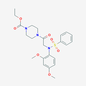 ethyl 4-[N-(2,4-dimethoxyphenyl)-N-(phenylsulfonyl)glycyl]-1-piperazinecarboxylate