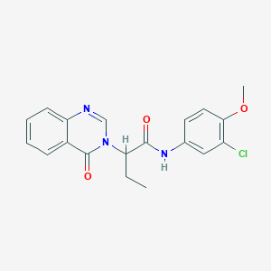 molecular formula C19H18ClN3O3 B357727 N-(3-chloro-4-methoxyphenyl)-2-(4-oxoquinazolin-3-yl)butanamide CAS No. 902018-39-7