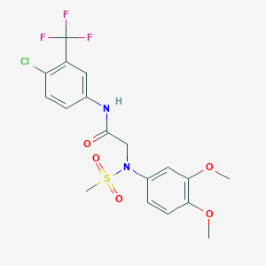 N~1~-[4-chloro-3-(trifluoromethyl)phenyl]-N~2~-(3,4-dimethoxyphenyl)-N~2~-(methylsulfonyl)glycinamide