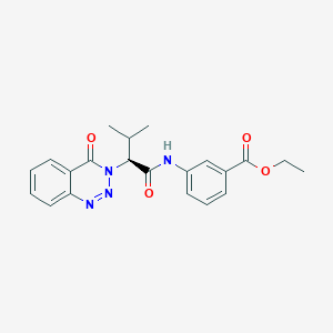 molecular formula C21H22N4O4 B357729 ethyl 3-{[3-methyl-2-(4-oxo-1,2,3-benzotriazin-3(4H)-yl)butanoyl]amino}benzoate CAS No. 1173681-00-9