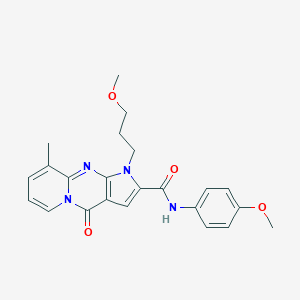 molecular formula C23H24N4O4 B357731 N-(4-methoxyphenyl)-1-(3-methoxypropyl)-9-methyl-4-oxo-1,4-dihydropyrido[1,2-a]pyrrolo[2,3-d]pyrimidine-2-carboxamide CAS No. 902009-82-9