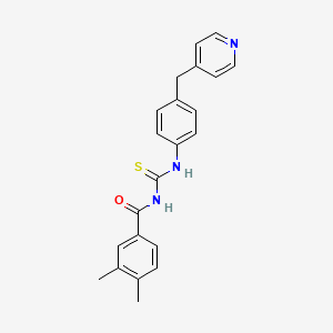 3,4-dimethyl-N-{[4-(pyridin-4-ylmethyl)phenyl]carbamothioyl}benzamide