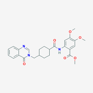 molecular formula C26H29N3O6 B357737 Methyl 4,5-dimethoxy-2-[[4-[(4-oxoquinazolin-3-yl)methyl]cyclohexanecarbonyl]amino]benzoate CAS No. 902049-18-7