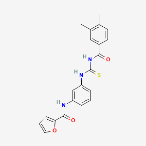 N-[3-({[(3,4-DIMETHYLPHENYL)FORMAMIDO]METHANETHIOYL}AMINO)PHENYL]FURAN-2-CARBOXAMIDE