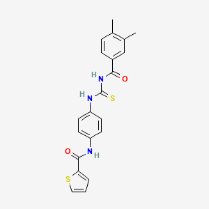 molecular formula C21H19N3O2S2 B3577406 N-[4-({[(3,4-dimethylphenyl)carbonyl]carbamothioyl}amino)phenyl]thiophene-2-carboxamide 