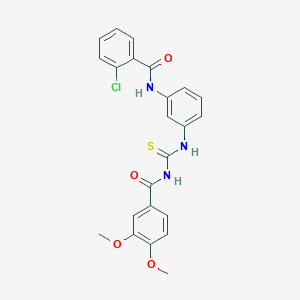 N-[(3-{[(2-chlorophenyl)carbonyl]amino}phenyl)carbamothioyl]-3,4-dimethoxybenzamide