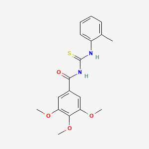 molecular formula C18H20N2O4S B3577419 3,4,5-trimethoxy-N-{[(2-methylphenyl)amino]carbonothioyl}benzamide 