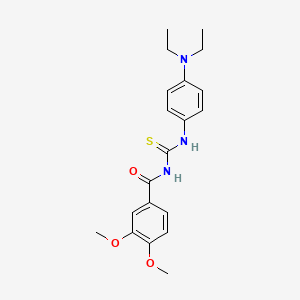 molecular formula C20H25N3O3S B3577424 N-{[4-(diethylamino)phenyl]carbamothioyl}-3,4-dimethoxybenzamide 