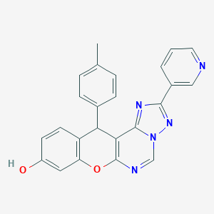 molecular formula C24H17N5O2 B357744 12-(4-methylphenyl)-2-(3-pyridinyl)-12H-chromeno[3,2-e][1,2,4]triazolo[1,5-c]pyrimidin-9-ol CAS No. 902019-49-2