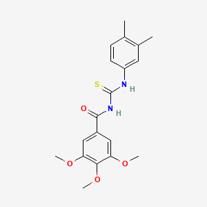 molecular formula C19H22N2O4S B3577453 N-{[(3,4-dimethylphenyl)amino]carbonothioyl}-3,4,5-trimethoxybenzamide 