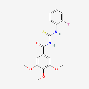 molecular formula C17H17FN2O4S B3577455 N-[(2-fluorophenyl)carbamothioyl]-3,4,5-trimethoxybenzamide 